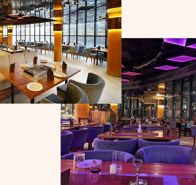 B4foods table booking section with restaurant interior images in Lucknow